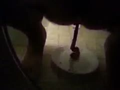 Camera caught a girl shitting on a plate in the middle of the night